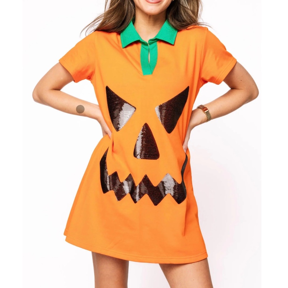 Queen of Sparkles Pumpkin Dress NWT XS